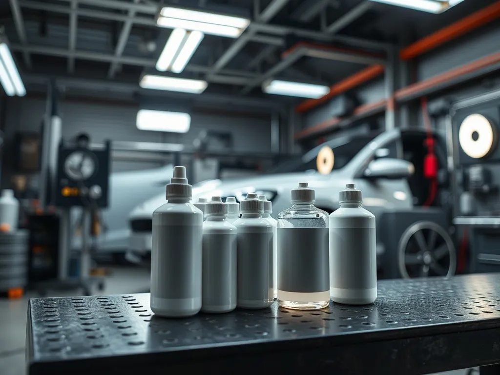 Close-up of a high-tech car detailing studio with profession